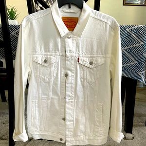 Levi’s white denim trucker jacket. Hardly worn.